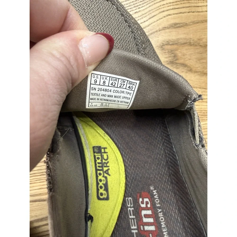 Skechers Sz 9 Parson Ralven Slip-ins Shoes Canvas Loafers Men's Brown TPE 204804